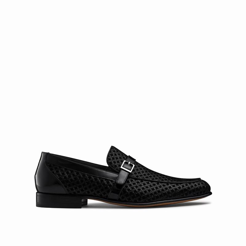 Russell & Bromley Charisma Buckle Detail Loafers Men's Black [LQD4752YI]